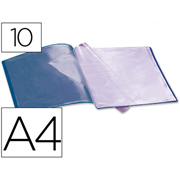 LIDERPAPEL CARPETA FUNDAS A4 PP FLEXIBLE 10F AZUL 23026